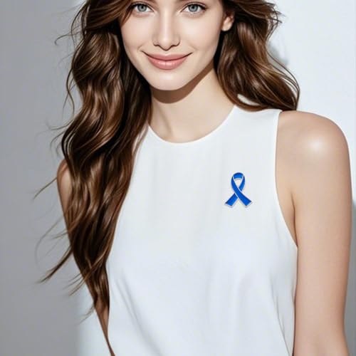 Image of 6Pcs Awareness Enamel Ribbon Lapel Pins Ribbon Brooch Pin for Charity Events Survivor Campaign Party Favors Supplies