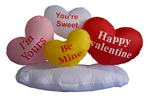 5 Foot Valentine's Inflatable Hearts & Cloud - Yard Blow Up Decoration, Romantic Valentines Gift for Couples, Idea