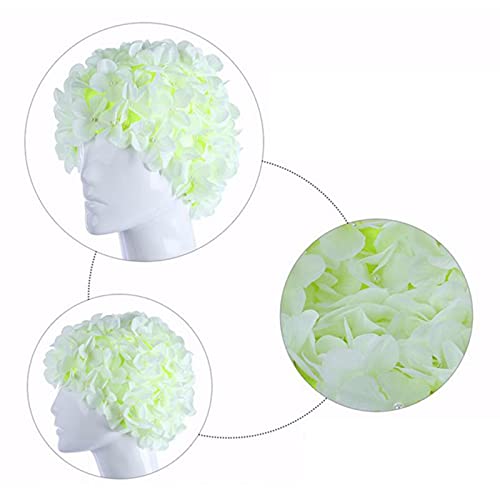 Flower Swim Caps Women Kids Retro Floral Petal Stylish Swimming Hat Vintage Elastic Bathing Cap For Long/Short Hair #TOP1