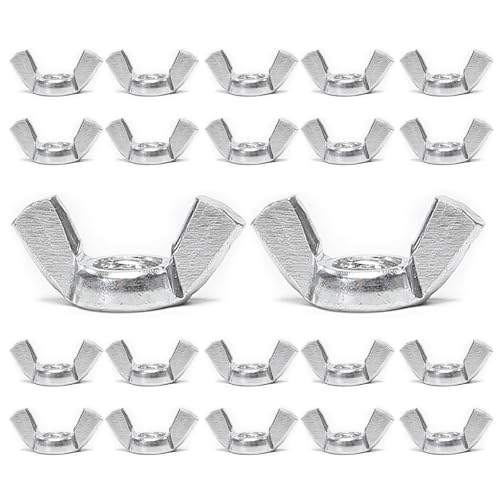 20 PCS 3/8-16 Wingnuts, Carbon Steel Wing Nuts Silvery Zinc Plated Fasteners Parts Butterfly Nut (Silvery, 3/8-16)