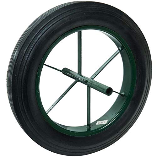 WERKA PRO - 10359 - Roue Increvable 15' - Diam 385 x 85 cm - Axe 20 mm / Longueur 242 mm - Pour Brouette ou Remorque Jardin