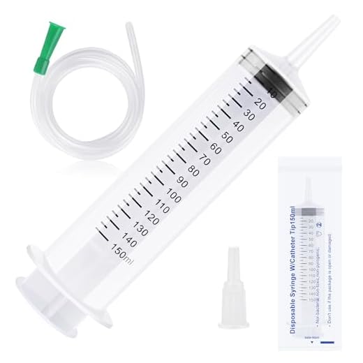150ml Spritze mit Schlauch,Plastikspritze mit Kappe,Große Spritze Wiederverwendbar,Großer Kapazität Spritzen,Einzeln Versiegelte Spritzen für Labor,Industrie,Haustierfütterung (150/250/350/550 ml)