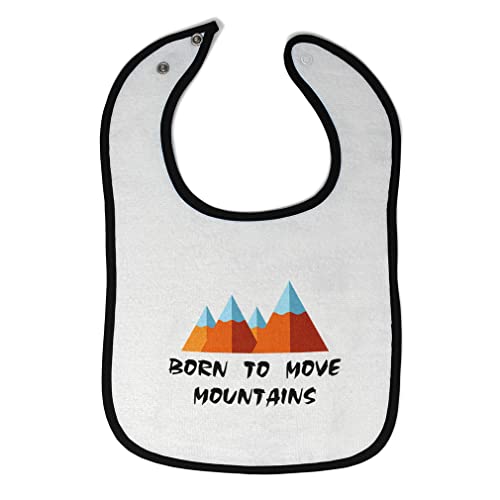 Toddler & Baby Bibs Burp Cloths Mountains Born to Move Mountains Cotton Baby Items for Baby Girl & Boy White Black Design Only