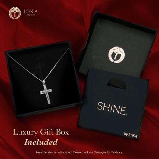 Ioka - REAL Solid 14K Gold 0.8mm Box Chain Necklace For Women with Lobster Clasp - Image 9