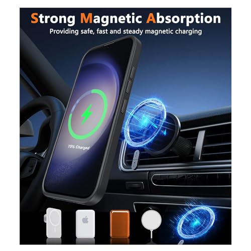 Image of SIZUKA Samsung S23 Ultra Magsafe Hard Back Case | Matte Design & 360 Protection | Military-Grade Samsung S23 Ultra Cover | Strong Magnet Back - Black