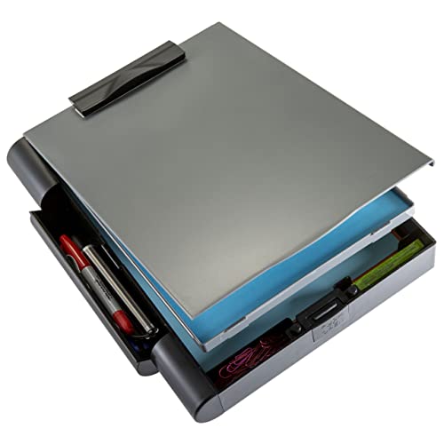 Product Image of the Officemate Recycled Double Storage Clipboard/Forms Holder, Plastic, Gray/Black (83357)