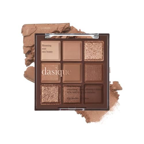 dasique Palette d'ombres #11 Caramel au chocolat - Sans cruauté envers les animaux - 9 nuances mélangables dans des finitions lisses mates et scintillantes...