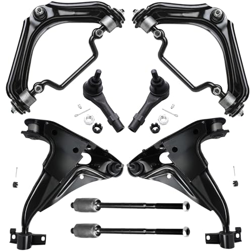 Image of Detroit Axle - 4.0L Front End Suspension Kit for 2002-2003 Ford Explorer Mercury Mountaineer 4 Upper & Lower Control Arms w /Ball Joints 4 Inner & Outer Tie Rod End Links Replacement - 8pc Set