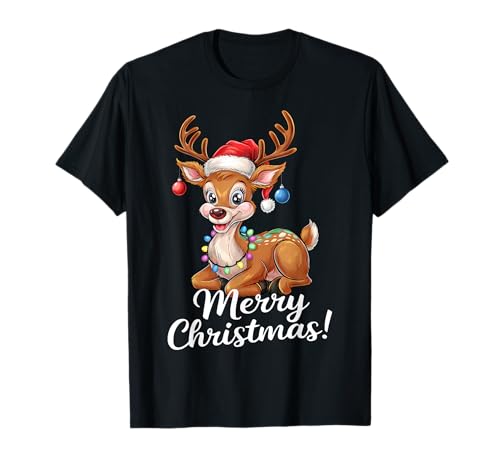 Rentier Weihnachtspullover Merry Christmas süßes Weihnachten T-Shirt
