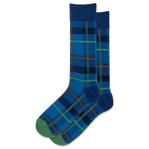 Hot Sox Men's Plaid Crew Socks 1 Pair, Men's 10-13