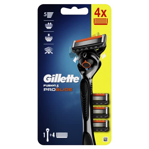 Gillette ProGlide Herrenrasierer + 4 Klingen auswechselbar, mit 5 Klingen härter als Stahl