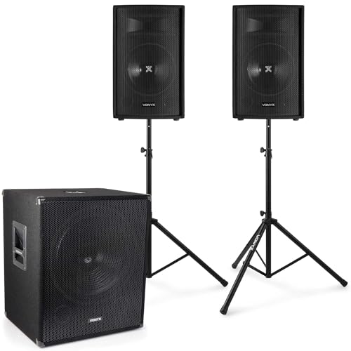 Vonyx 2.1 Set Completo en Vivo 1600W - Subwoofer Activo SMWBA18 18” + 2 Altavoces SL12 12” - Amplificador Integrado - Potente Sonido Profesional - Incluye Cables - Ideal para Eventos, DJs y Fiestas Vonyx 2.1 Set Completo en Vivo 1600W - Subwoofer Activo SMWBA18 18” + 2 Altavoces SL12 12” - Amplificador Integrado - Potente Sonido Profesional - Incluye Cables - Ideal para Eventos, DJs y Fiestas