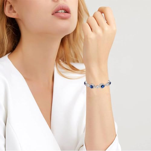 EVER FAITH Wedding Bridal Bracelets for Brides Bridesmaids, Gorgeous Cubic Zirconia Classic Teardrop Tennis Braceletss for Women Jewelry2