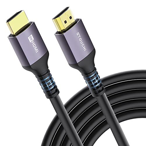 Stouchi 8K HDMI 2.1 Kabel 7,5m,CL3 In Wall Plenum-Rated High Speed ​​Ultra HD 48Gbps Kabelunterstützung 8K60 4K120 eARC RTX 3090 HDR10 4:4:4 HDCP 2.2 & 2.3 Dolby Kompatibel mit PS5,Xbox Series X,LG TV