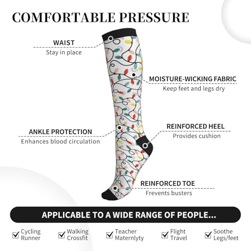Image of Compression Socks for Women Men Circulation Graduated Supports Socks for Running Athletic Sports Nurse Travel