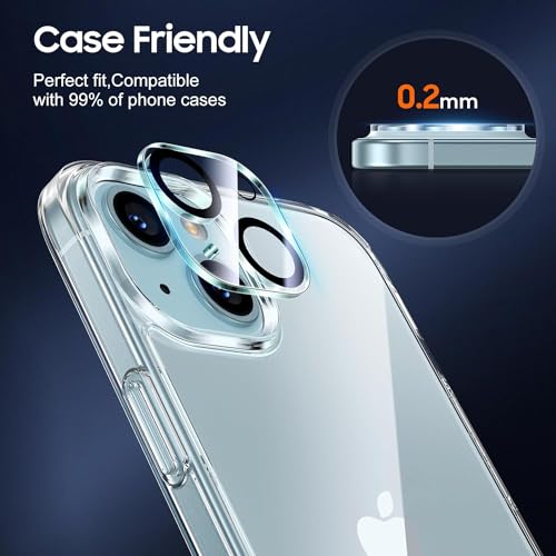 Image of Mizi 2 Pack Camera Lens Protector for iPhone 15 6.1 inch /iPhone 15 Plus 6.7 inch 2023 Release, 9H Tempered Glass Camera Cover screen [Case Friendly][Does not Affect Night Shots] - Clear