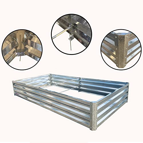 Vvoodeinck Galvanized Raised Garden Beds For Vegetables Large Metal Planter Box Steel Kit Flower Herb (2Pcs, 8X4X1Ft) #TOP1