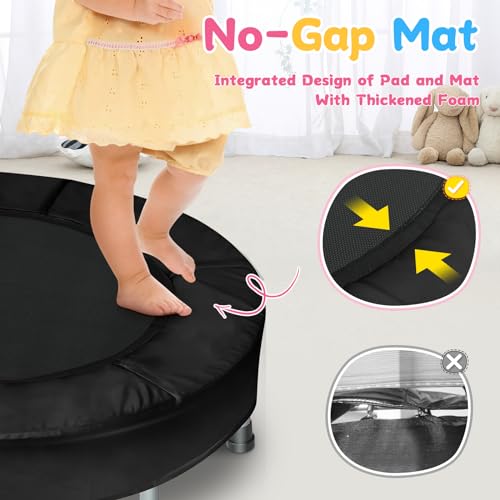 image for BCAN 36'' Mini Folding Ages 2 to 5 Toddler Trampoline with Handle for 
