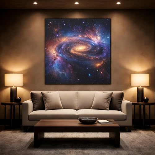 Tableau galaxie spirale de science-fiction impression canvas premium
