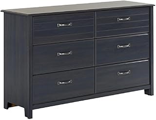 South Shore Ulysses 6-Drawer Double Dresser, Blueberry with Metal Handles