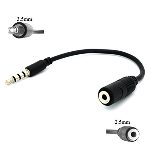 2.5mm Female to 3.5mm Male Headset Adapter Earphone Jack Converter Supports Hands-Free Mic for LG Stylo 3, G7 ThinQ G6 G5, G Pad X8.3 F 8.0 8.3 7.0 10.1 - Motorola Droid Turbo 2