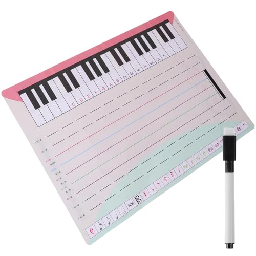 FUNOMOCYA Quality Material Music Whiteboard Erasable Piano Stave Cards Home School Classroom Music Notation