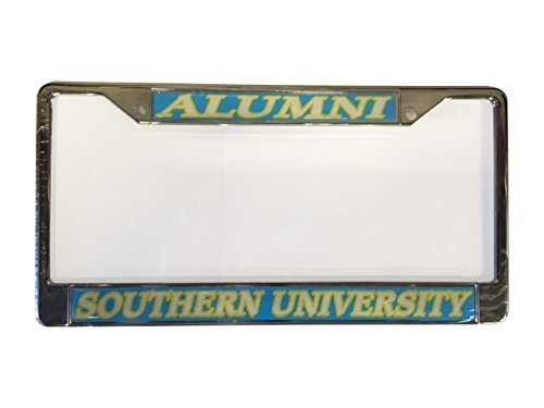 Cadre de plaque bombé Southern University Craftique en métal premium fini chromé