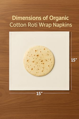 Image of Cotton Muslin Roti Cloth Set of 5 - 15x15 Inch Chapati Wraps for Kitchen & Hot Case | Soft Breathable Fabric for Storing and Wrapping Rotis & Chapatis