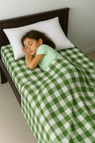 Image of Crazy Weaves Cotton Handloom bedsheet for Single Bed 60 x 90 inch Light Weight Blanket for Winter and Summer 100% Cotton Soft Cotton Flat Sheet