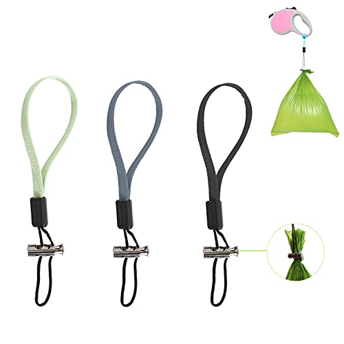 Hanjo Pets Poop Bag Carrier for Leash - Dog Poop Holder for Waste - Dog Poop Carrier for Leash,Hands Free Dog Waste Carrier, Dog Poop Bag Clip for Poop Holder,Doggie Poop Bag Holder Clip, 3 PC Set