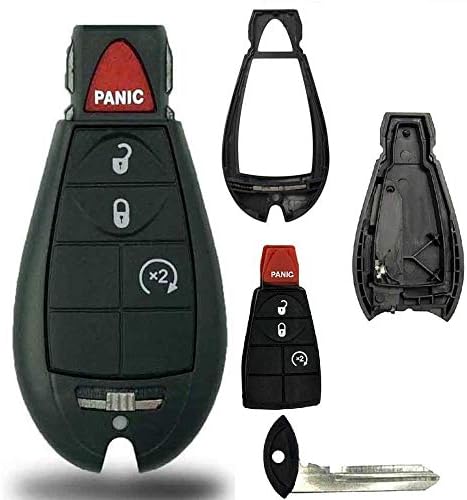 1 New Keyless Entry 4 Buttons Remote Start Car Key Fob Shell / CASE M3N5WY783X, IYZC01C 56046707AE for Chrysler Town Country Dodge Challenger Charger Durango Grand Caravan Journey & Ram