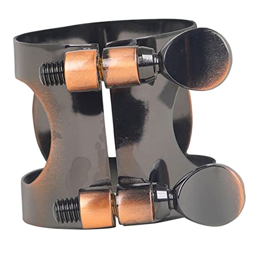 Toddmomy Brass Clarinet Metal Clamp Reed Clips Ligature Clip for Wind Instrument Parts (yellow)