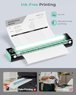 Phomemo Portable Printers Wireless for Travel, M08F Thermal Bluetooth Printer Support for 8.5"x11" US Letter, Small Inkless Printer Compatible with iOS, Android, Laptop for Car, Office, Home