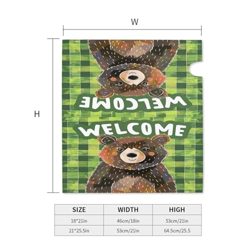 Image of Dujiea Bear Welcome Mailbox Wrap - Waterproof Magnetic Post Box Cover, Standard Size 25.5 inchX 21 inch Garden Yard Outside Farmhouse Home Decor