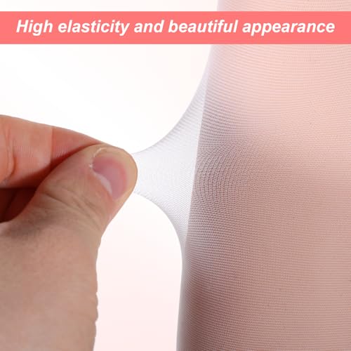 2 Pairs Women's Lace Top Thigh High Sheer Stockings Women's High Sheer Knee Highs Socks with Lace Decorations Sock - White3