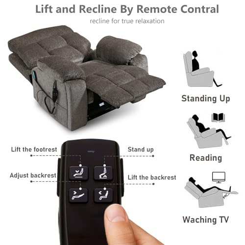 Image of Oversized Power Lift Recliner for Big & Tall 400lbs, 26 inch Wide Seat