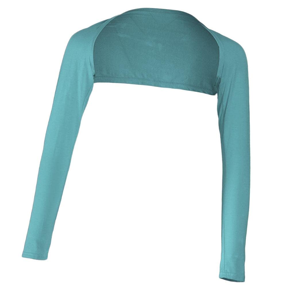 Elegant One-piece Long Sleeve Arm Cover Shrug Bolero Hijab Muslim Light blue-image-40