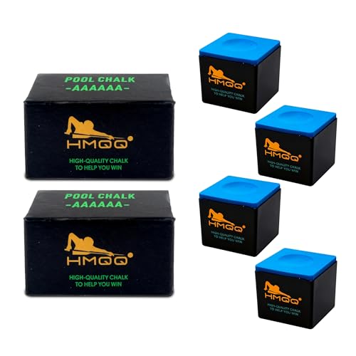 HMQQ Nano Technology Pool Cue Chalk – Professional Billiard Chalk for Tournaments, High Performance, Low Deflection, Durable, Reduces Miscues,2 Pack(2 Boxes, 4 Cubes Total)
