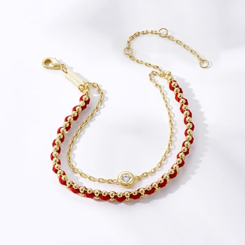 KissYan Gold Bracelet for Women, Adjustable Sports String Bracelet, 14K Gold Plated Colorful Rope Stackable Bracelet, Athletic Beach Handmade Jewelry Gift 6