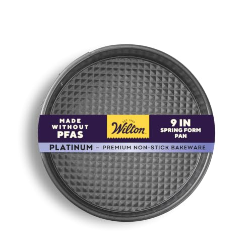 Wilton Platinum Non-Stick Spring Form Pan - Baking Pan for Cheesecakes, Deep Dish Pizzas & Bread Puddings - Scratch Resistant, Even Heat Distribution & Made Without PFAS - 9 x 2.7 Inch