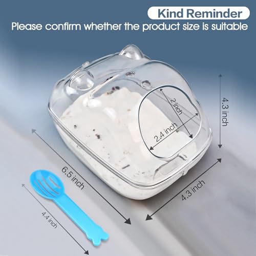 lazYYzal Hamster Bathtub,Hamster Bathroom,Small Animal Habitat Décor,Sand Bath Container Transparent Beds,Hamster Bed,Ice Bathtub,Sleep Pad Nest,Sand Bath Box for Small Pet Animals Cage Accessories(L) - Image 5
