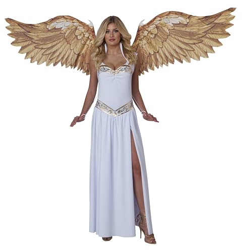California Costumes Moving Angel Wings: Gold Feather Print