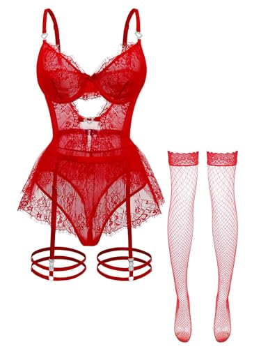 Image of Foxiny Sexy Lingerie Set 3 Piece Women Corset Bodysuit