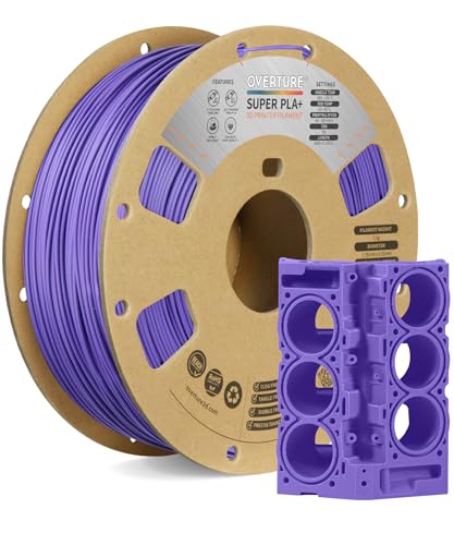 Image of OVERTURE Super PLA+ Filament 1.75mm, Toughness Enhanced PLA Plus | Professional Toughness 3D Printer Filament 1kg (2.2lbs), High Precision + /- 0.02mm, Fit Most FDM Printer (Purple)