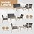 VINGLI Outdoor Patio Furniture, 4 Piece Acacia Wood Sofa Set w/Coffee Table, Patio Table and Chairs Set for Deck, Balcony, Backyard (Light Natural)