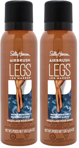 Sally Hansen Airbrush Legs, Leg Spray-On Makeup, Tan Glow 4.4 Oz (Pack of 2)