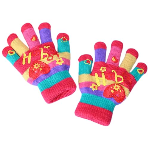 Warm Thermal Gloves For Girl Boy Gloves Stylish Heart Full FInger Winter Outdoor Gloves For Children Thicken Mitten