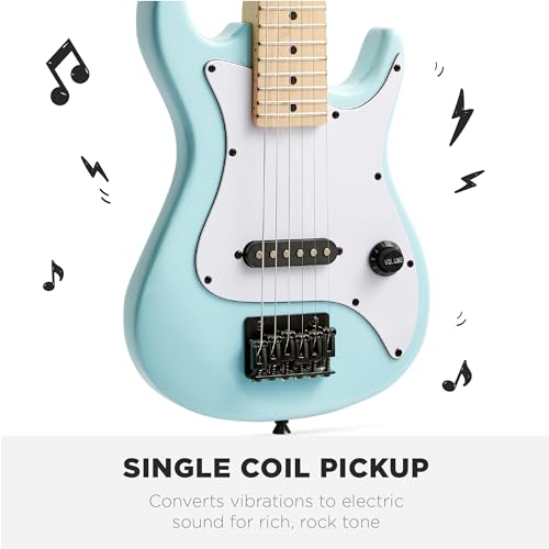 Image of Best Choice Products 30in Kids Electric Guitar Beginner Starter Kit w / 5W Amplifier, Strap, Gig Bag, Strings, Picks - Powder Blue