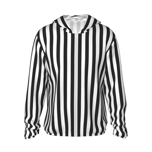 Sweat à capuche léger et doux à motif rayures noires et blanches, le confort absolu au quotidien