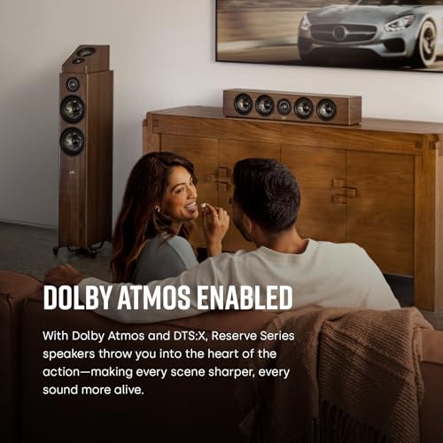 Image of Polk Audio Reserve Series R600 Tower Speaker, Home Audio Speakers, 1 inch Pinnacle Ring Tweeter & Dual 6.5 inch Turbine Cone Woofers, Hi-Res Certified, Dolby Atmos & IMAX Enhanced for Home Theater, Black